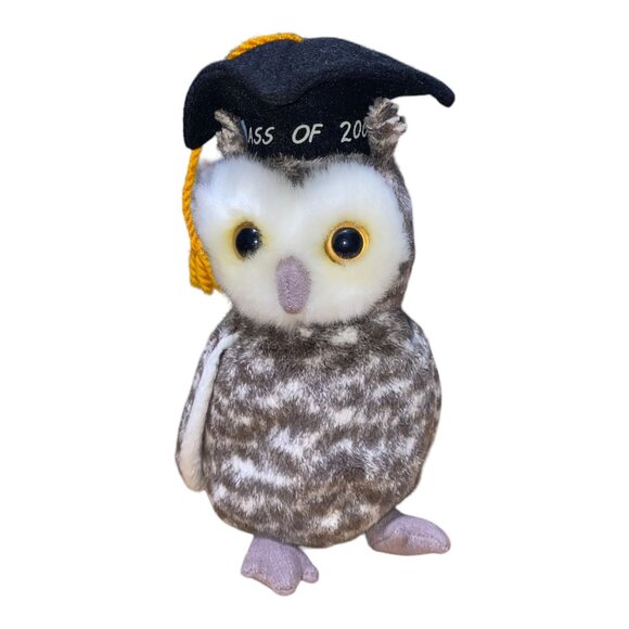 Ty Beanie Baby Graduation Owl Class Of 2001 Plush Toy With Cap & Tassel Collecti - Picture 1 of 10